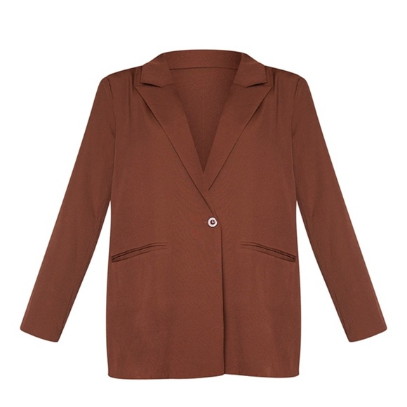 PrettyLittleThing Jackets & Blazers - Oversized Chocolate Brown Dad Blazer
